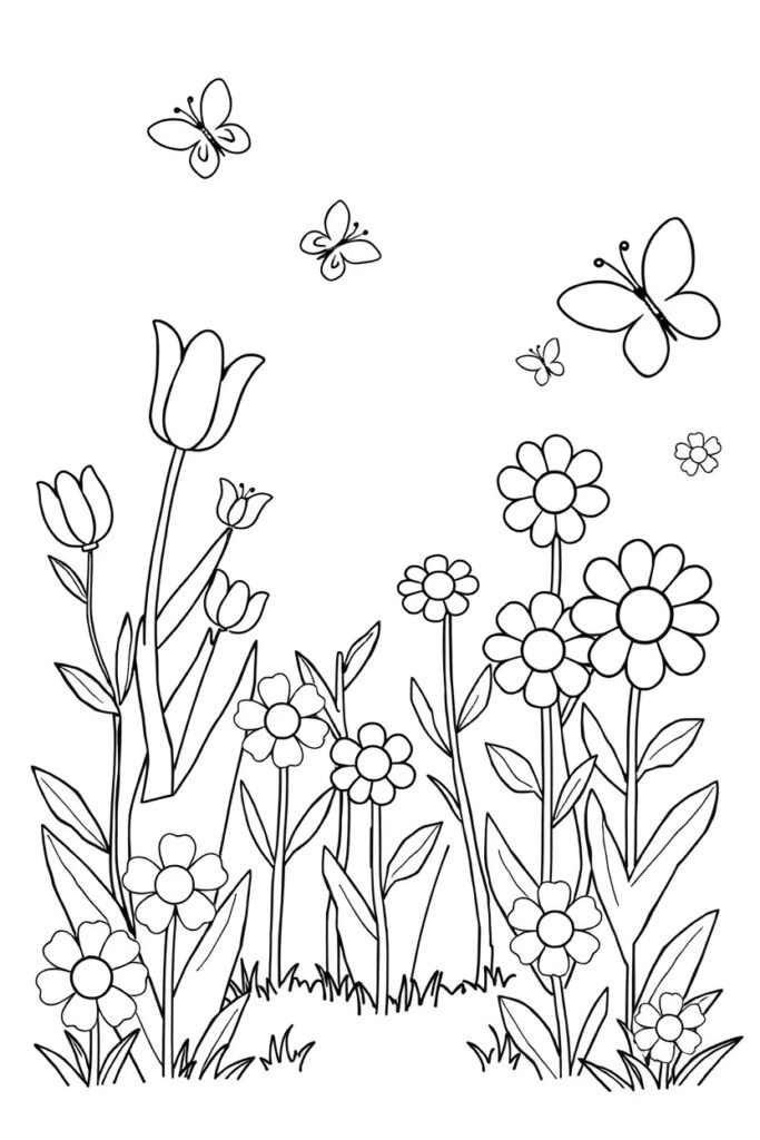 flower garden coloring pages