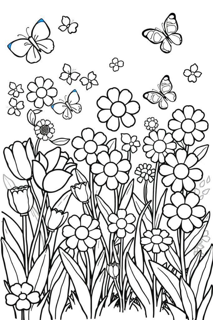 flower garden coloring pages
