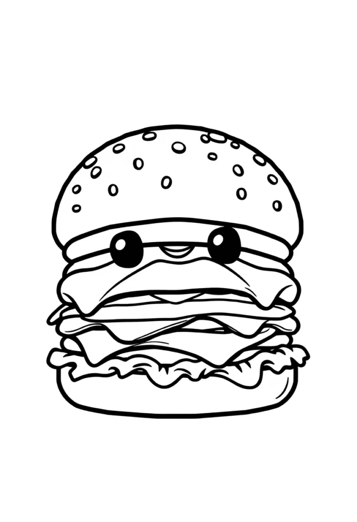 kawaii food coloring pages