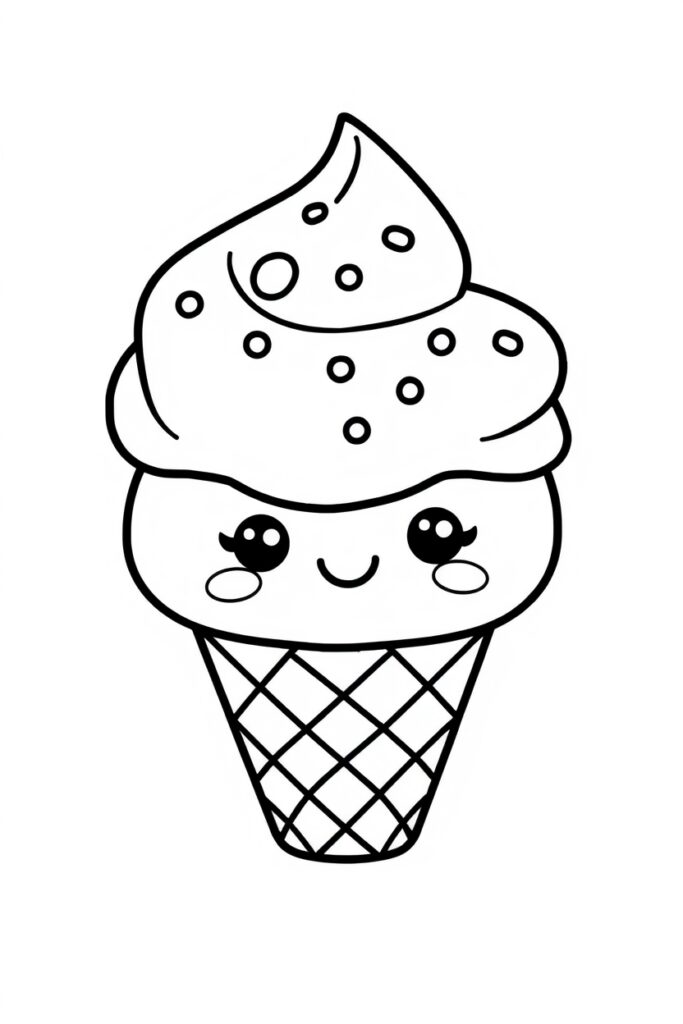 kawaii food coloring pages