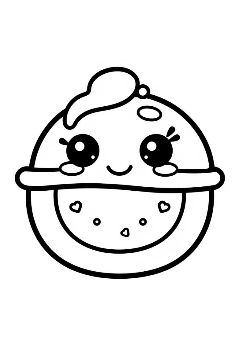 kawaii food coloring pages