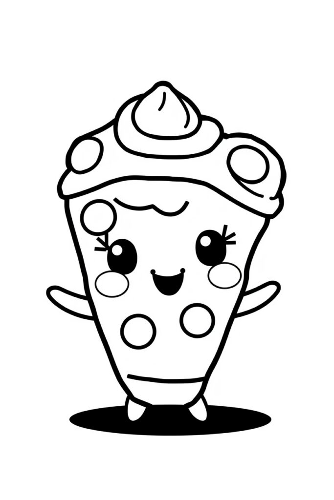 kawaii food coloring pages
