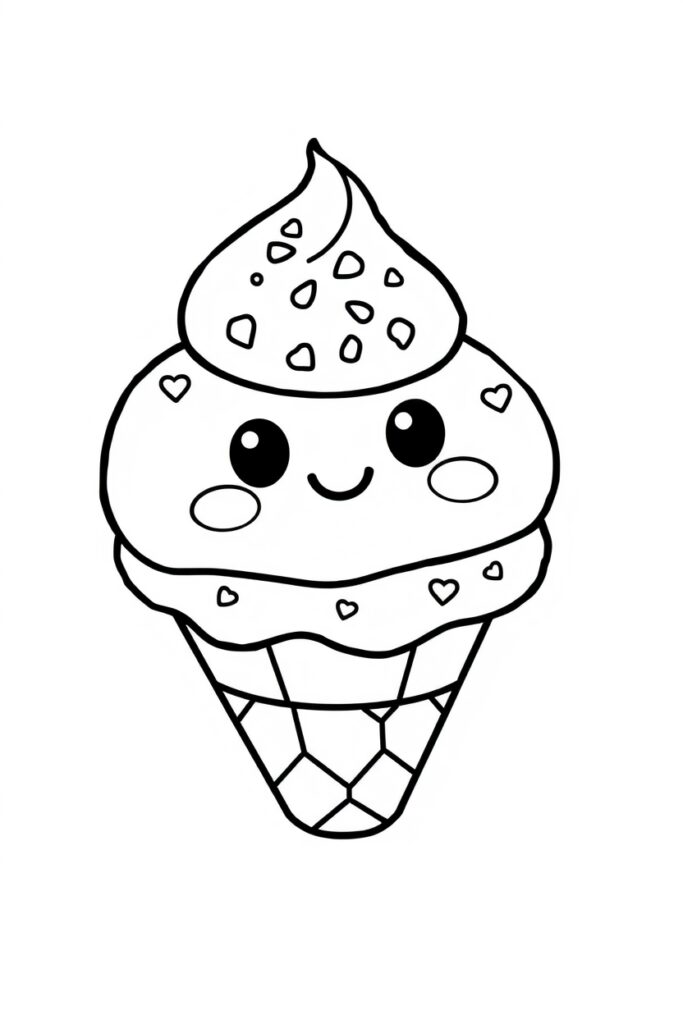 kawaii food coloring pages