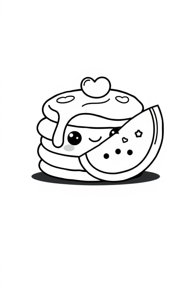 kawaii food coloring pages