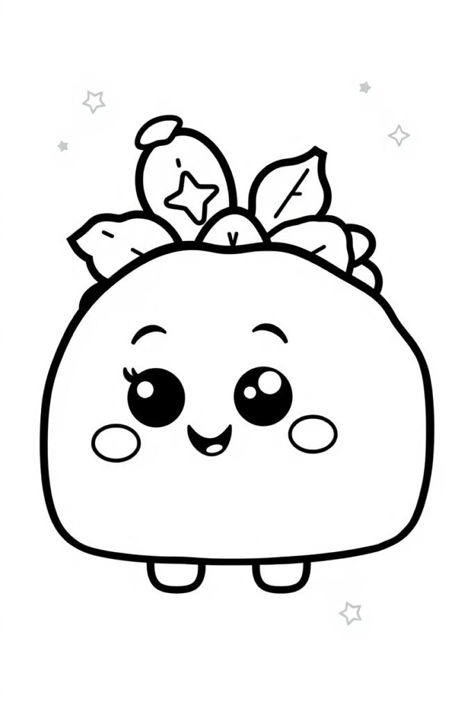 kawaii food coloring pages