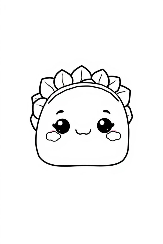 kawaii food coloring pages