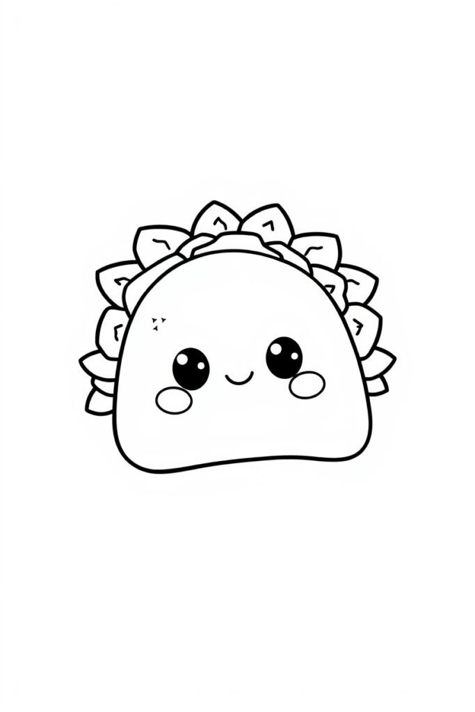 kawaii food coloring pages