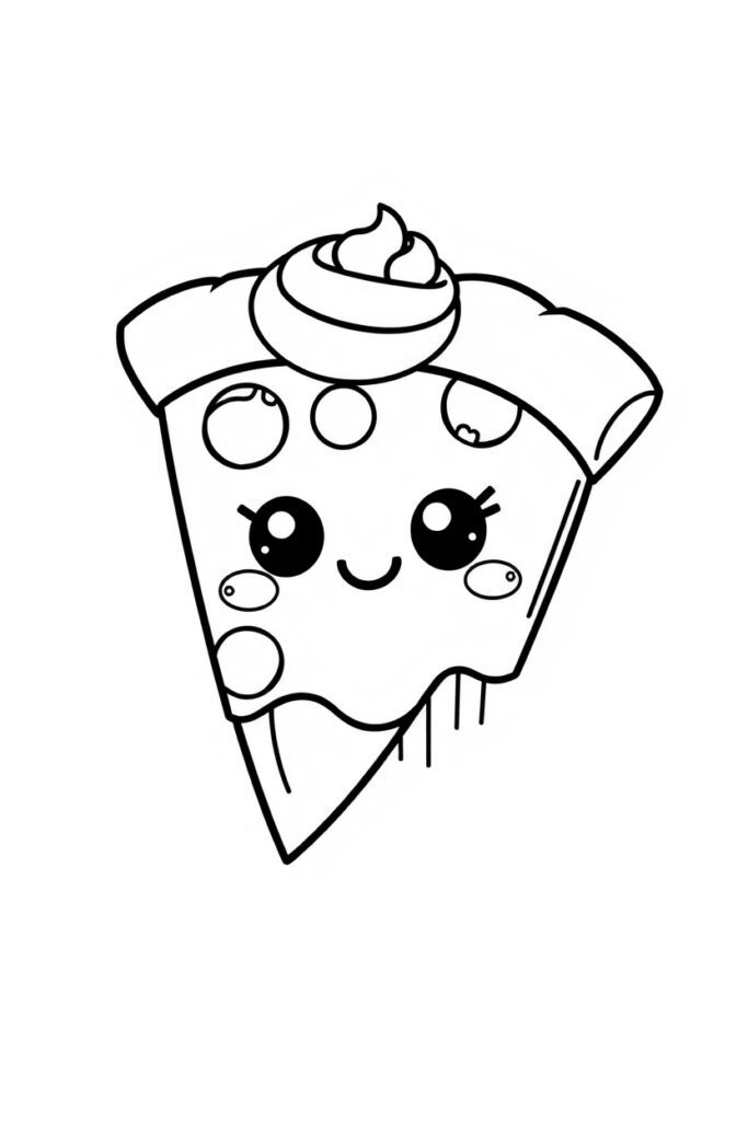 kawaii food coloring pages