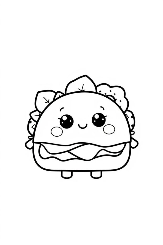 20 Kawaii food coloring pages