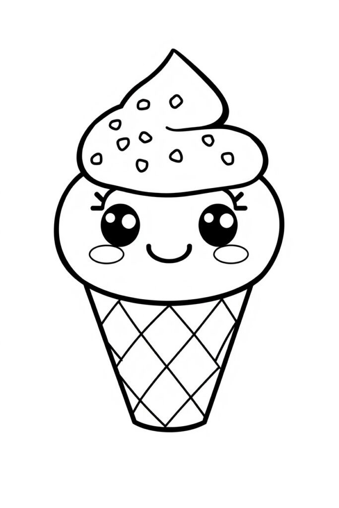 kawaii food coloring pages