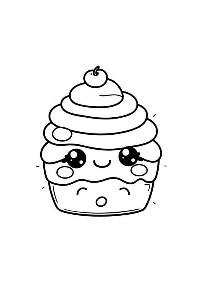 kawaii food coloring pages