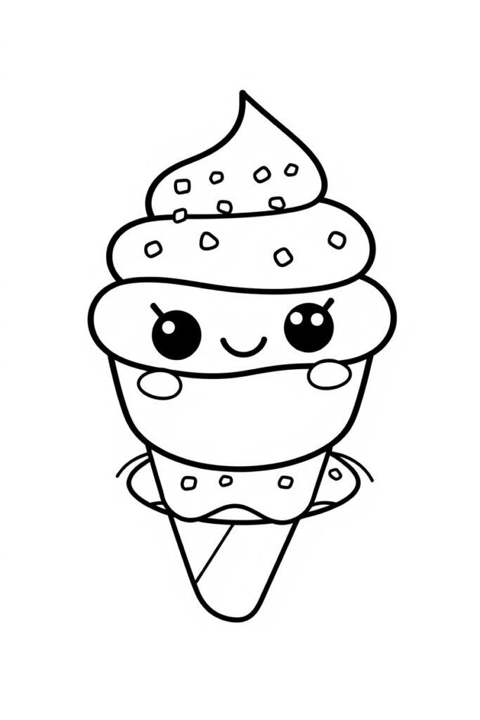 kawaii food coloring pages
