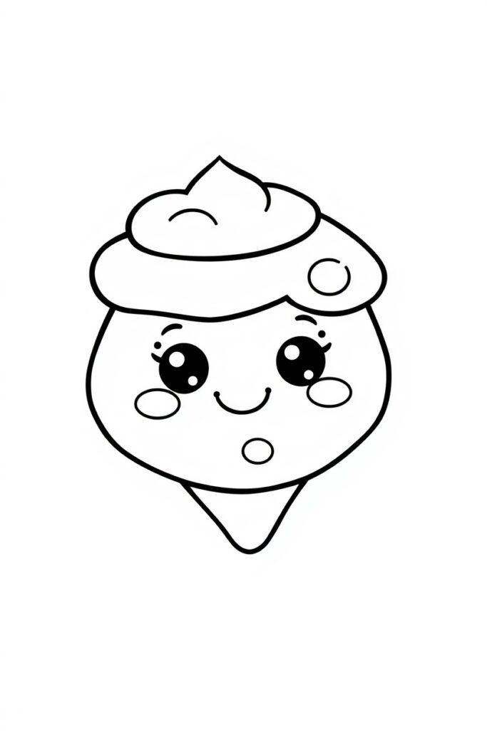 kawaii food coloring pages