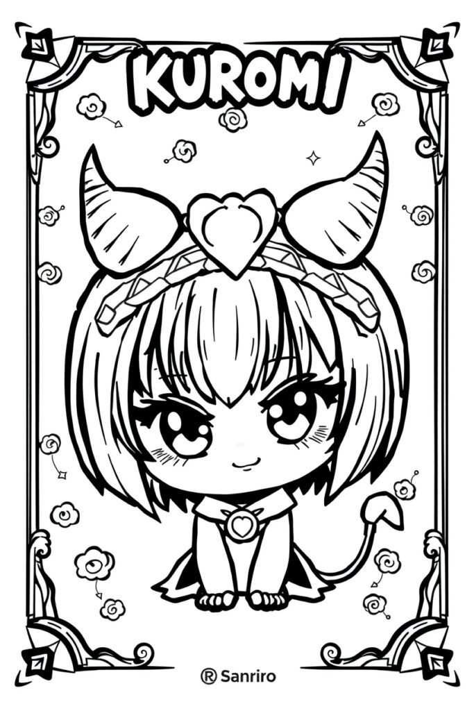 kuromi coloring pages (20 pages)