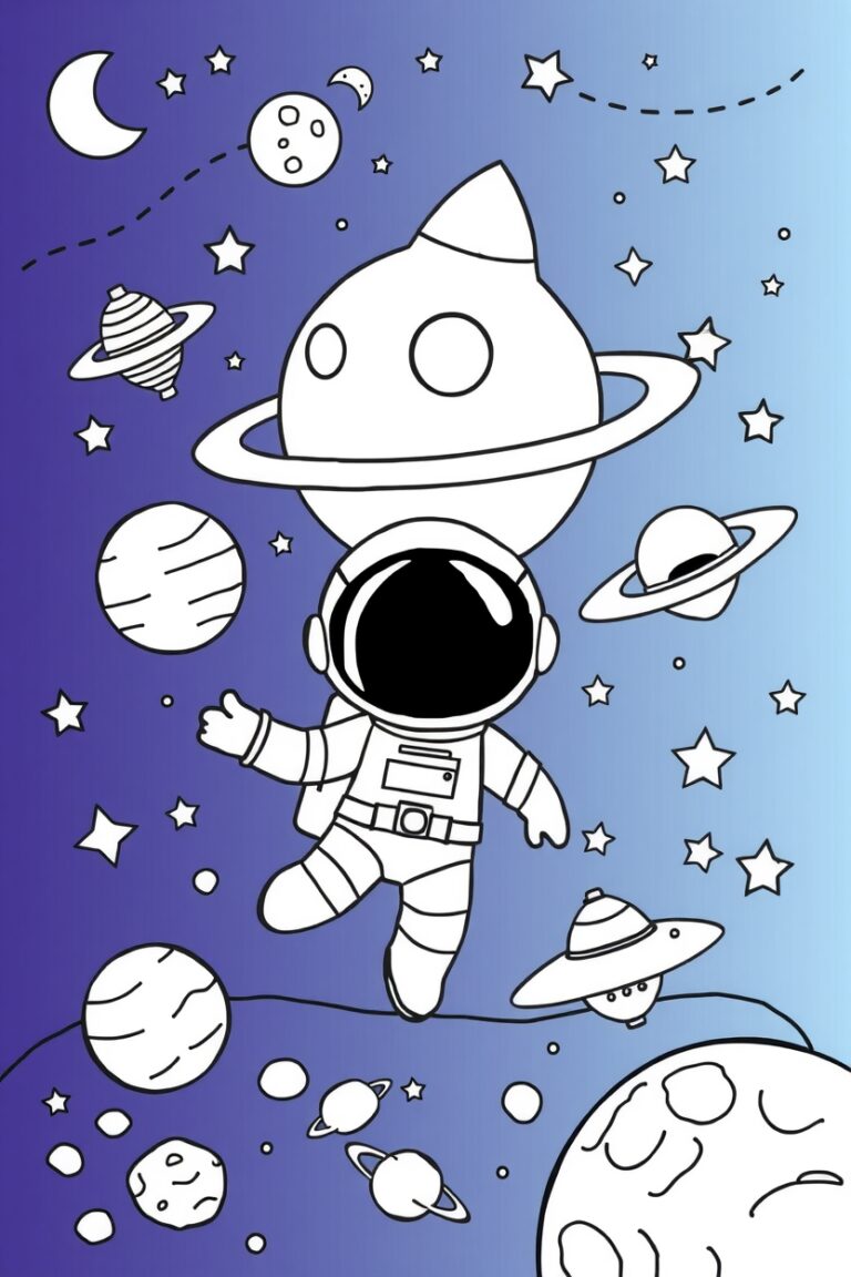 space coloring pages for kids