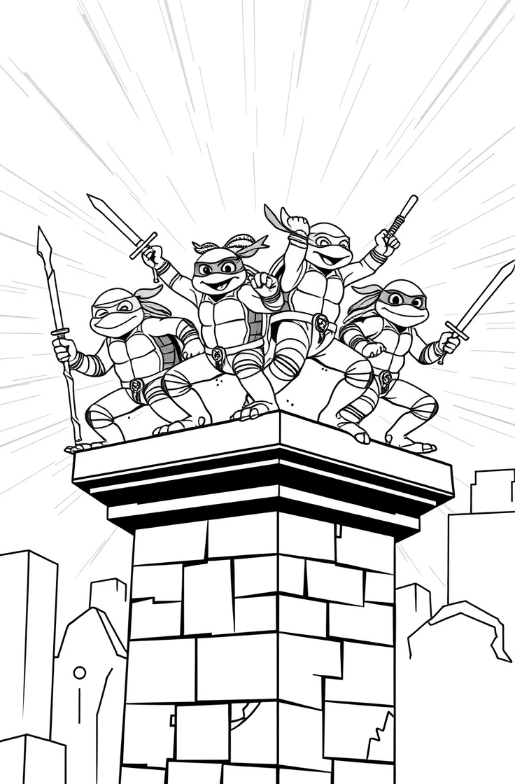 20 ninja turtles coloring pages