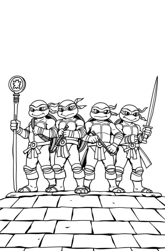 20 ninja turtles coloring pages