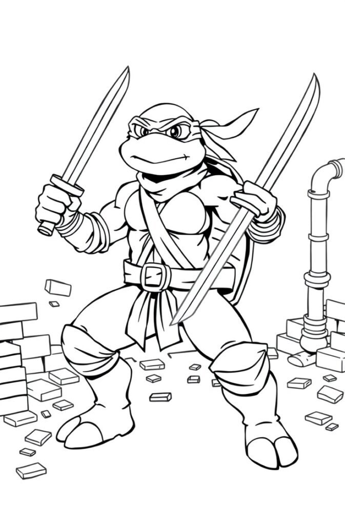 20 ninja turtles coloring pages