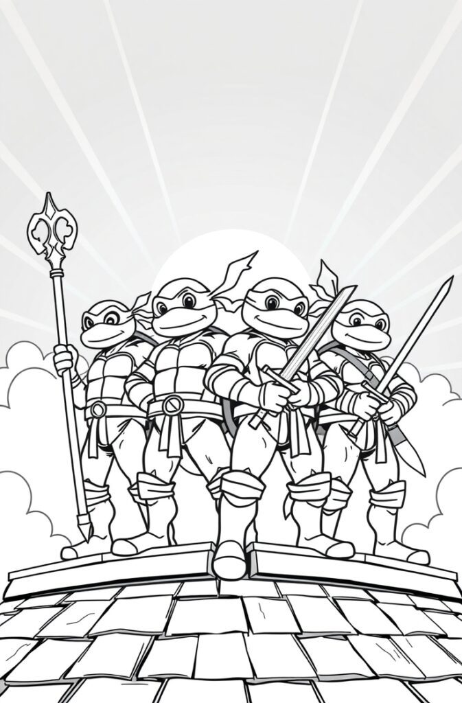 20 ninja turtles coloring pages