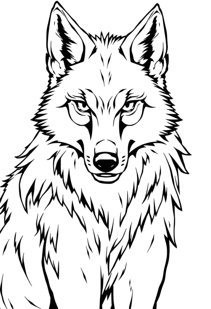wolf coloring pages for adults
