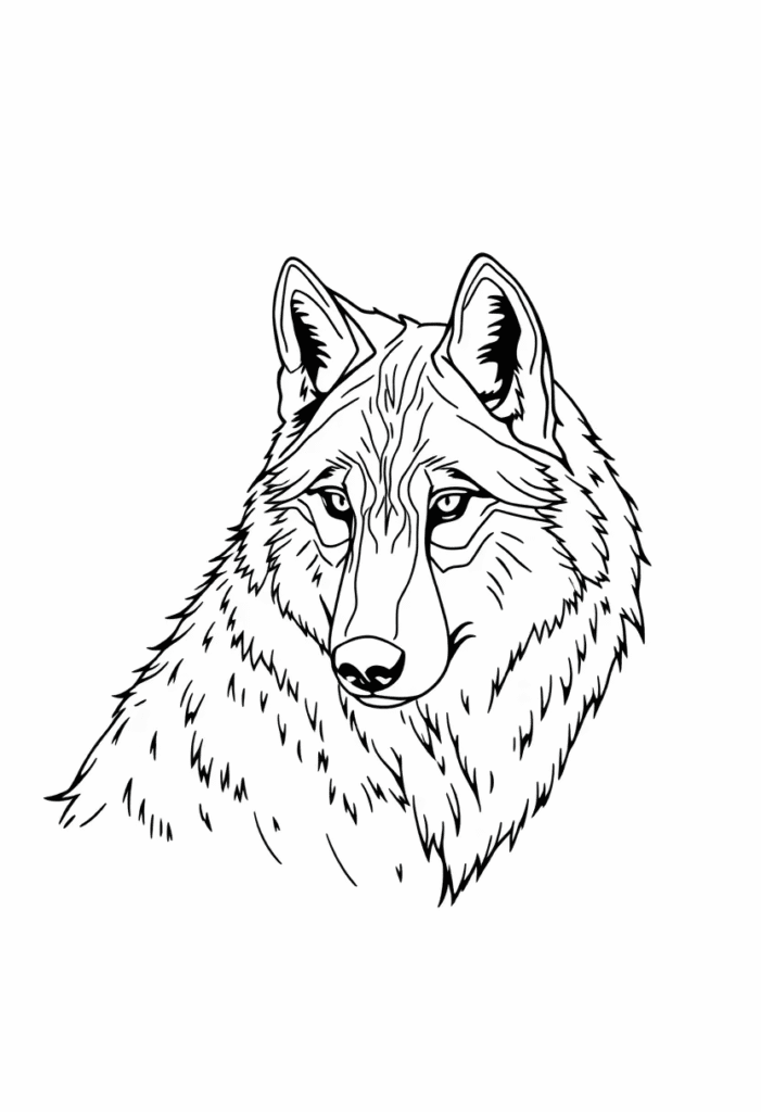 wolf coloring pages for adults