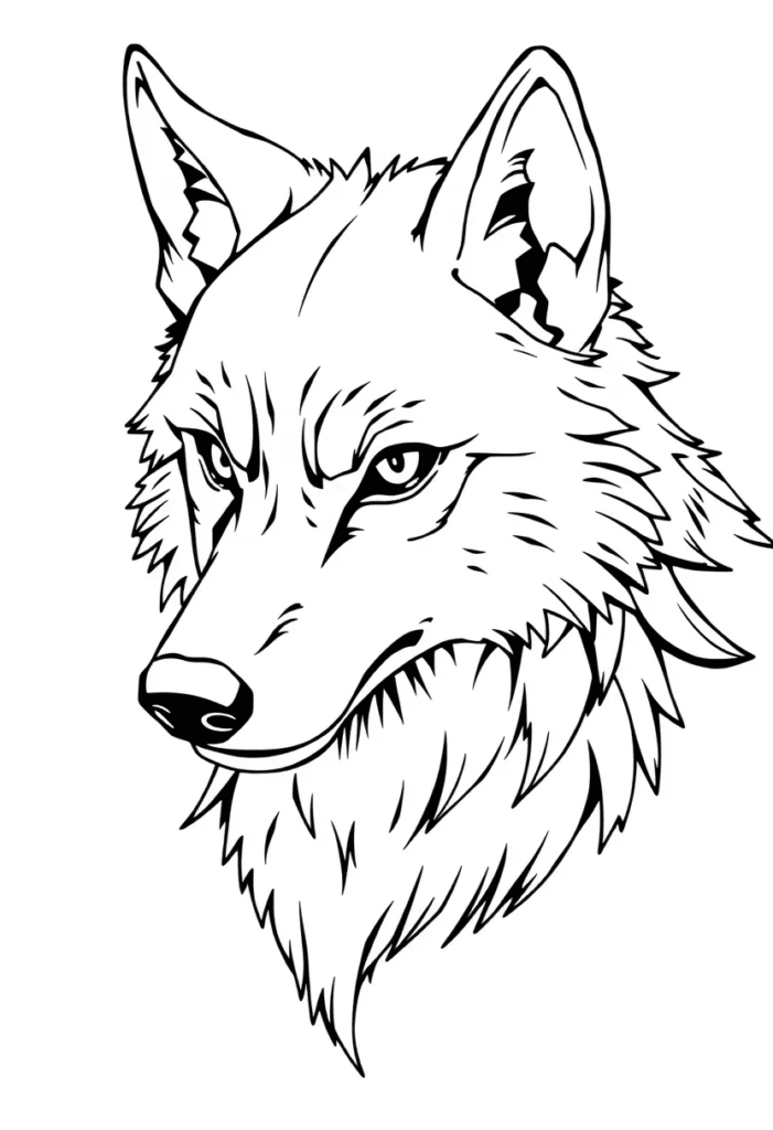 wolf coloring pages for adults