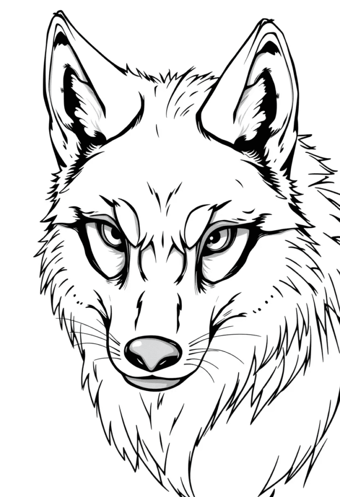 wolf coloring pages for adults