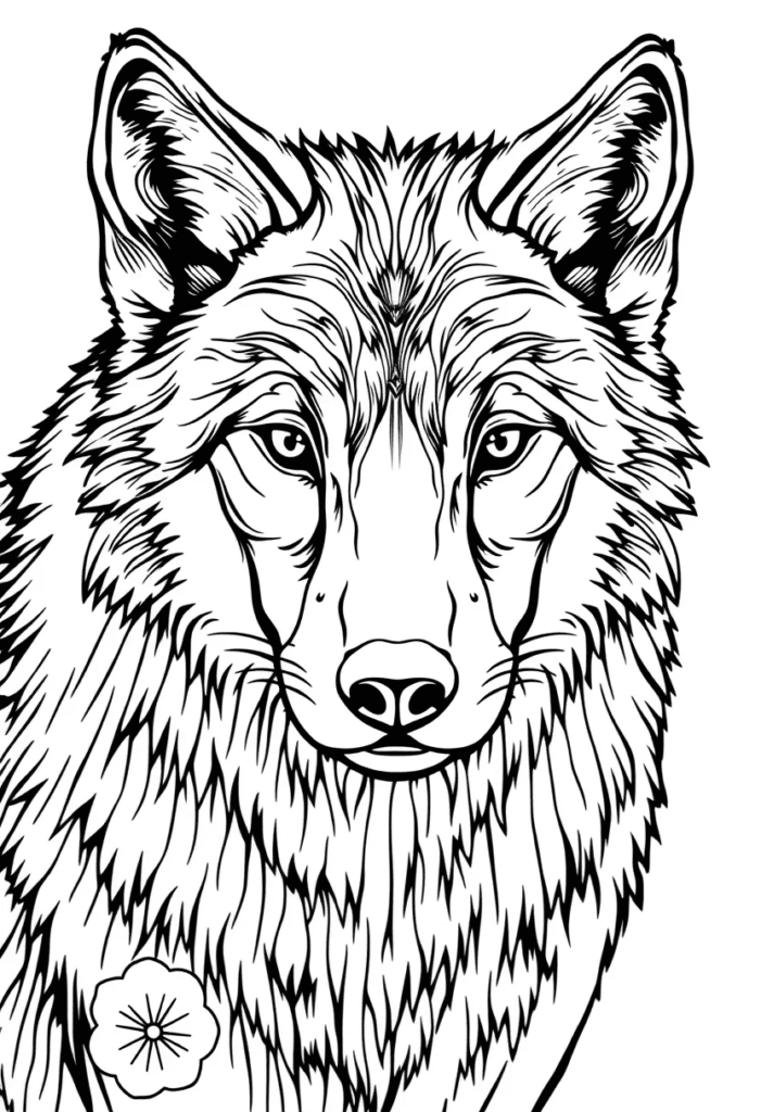 wolf coloring pages for adults