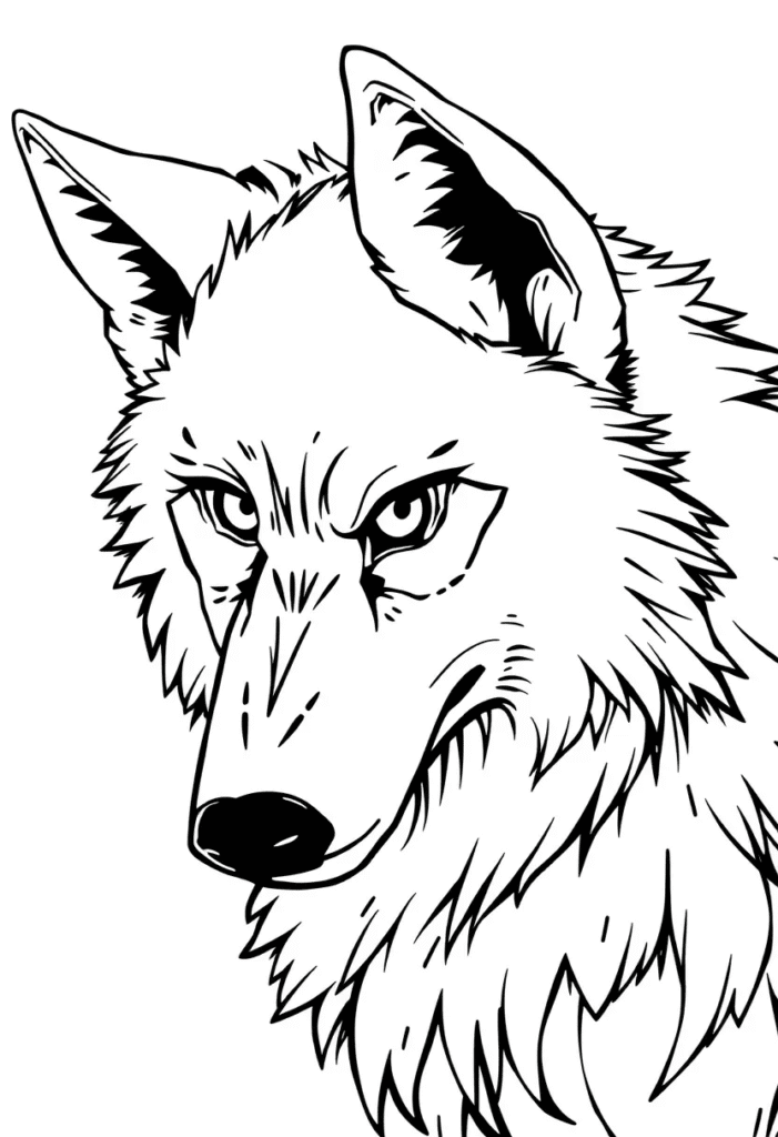 wolf coloring pages for adults
