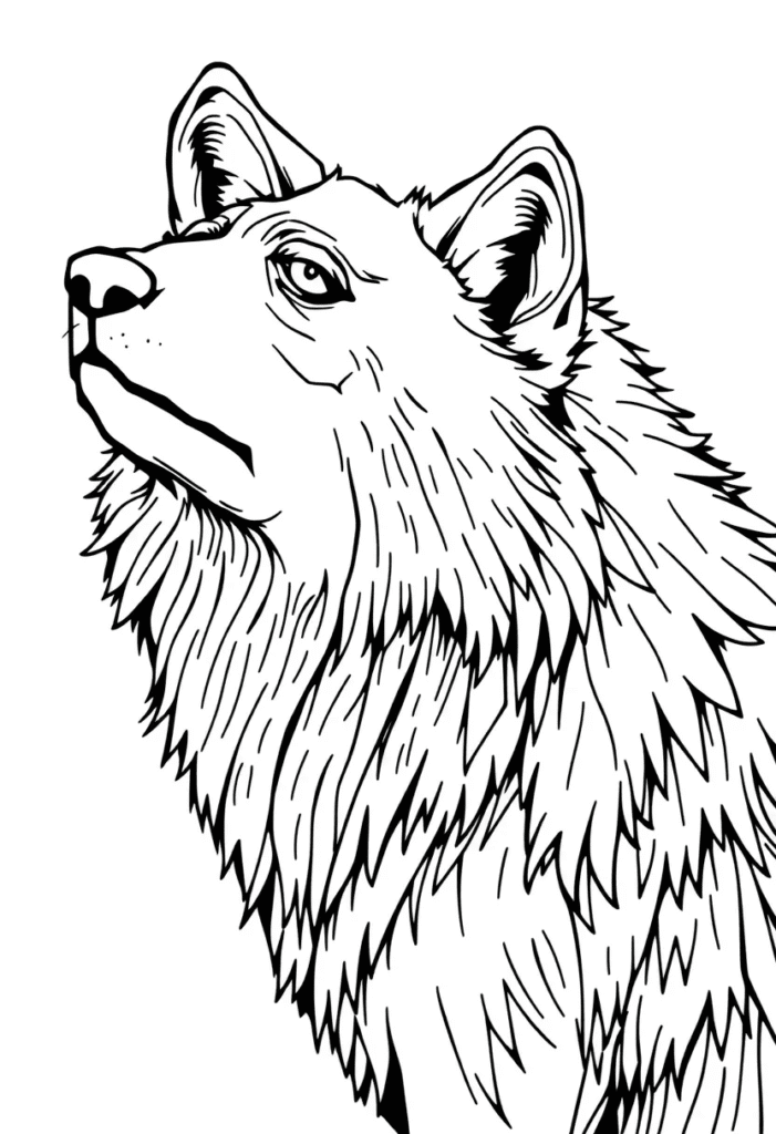 wolf coloring pages for adults