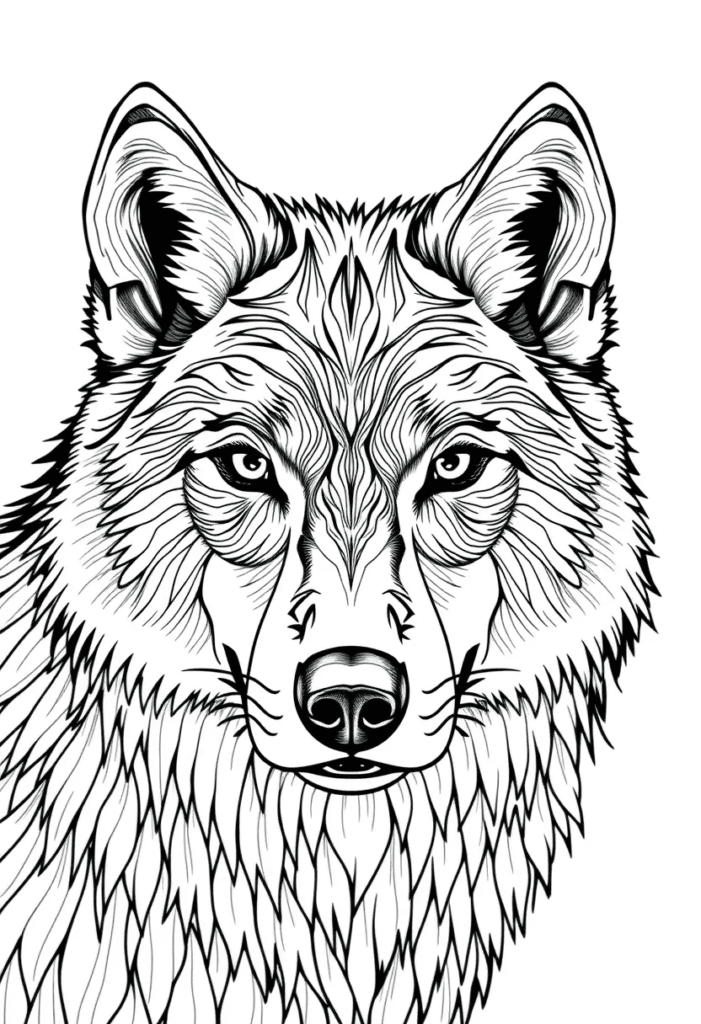 wolf coloring pages for adults