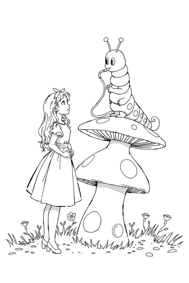 20 alice in wonderland coloring pages