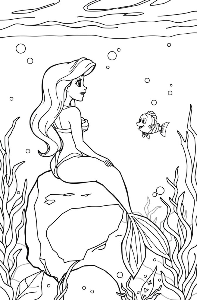20 ariel coloring pages