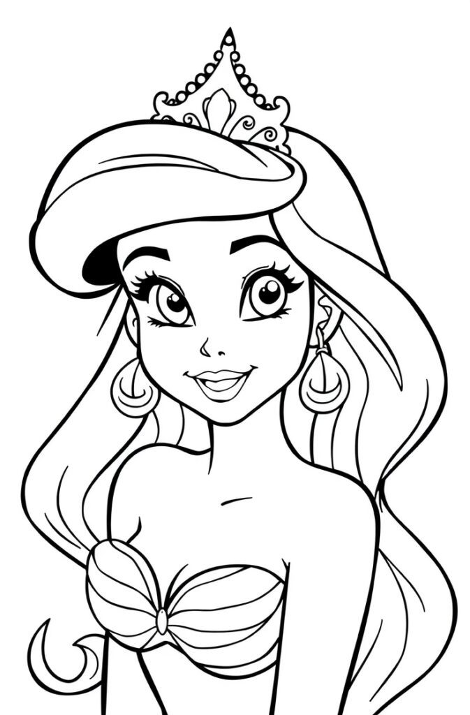 20 ariel coloring pages