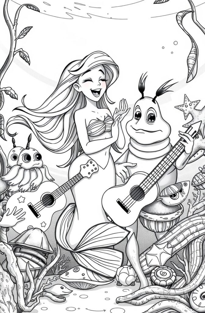 20 ariel coloring pages