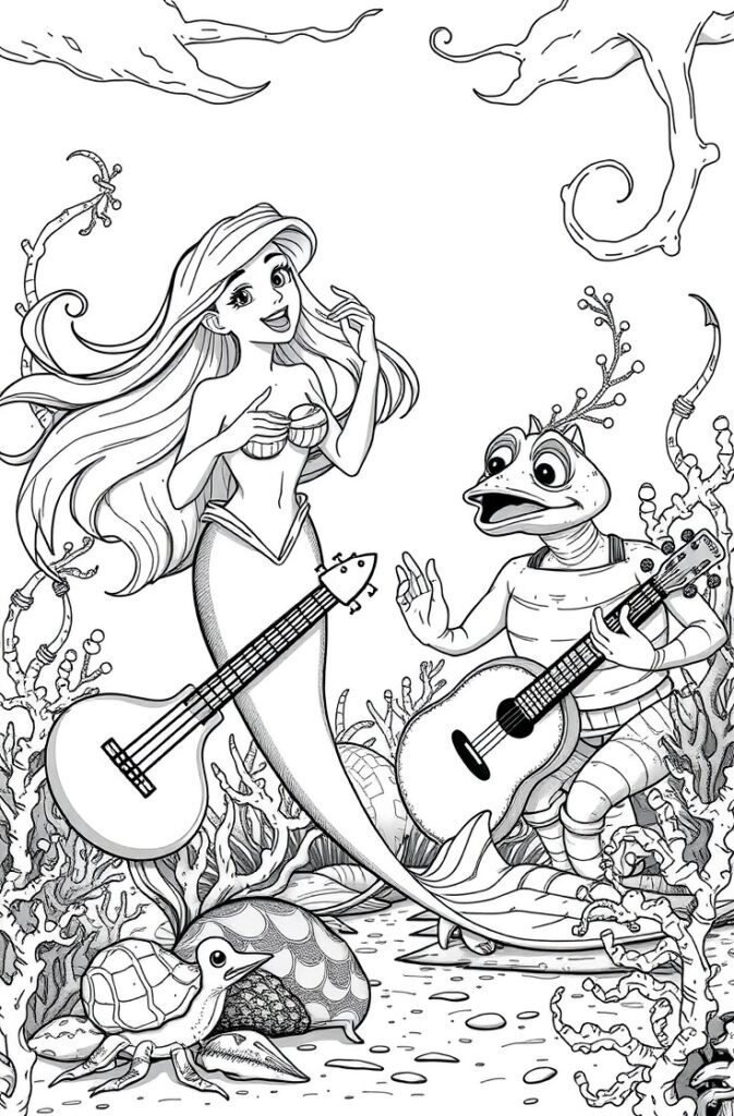 20 ariel coloring pages
