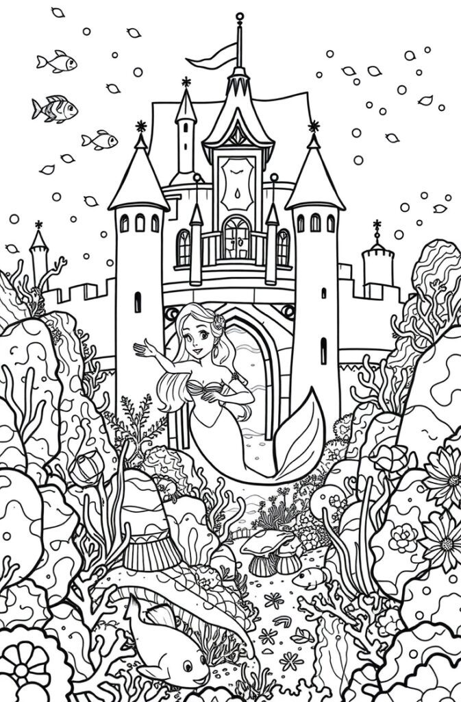 20 ariel coloring pages