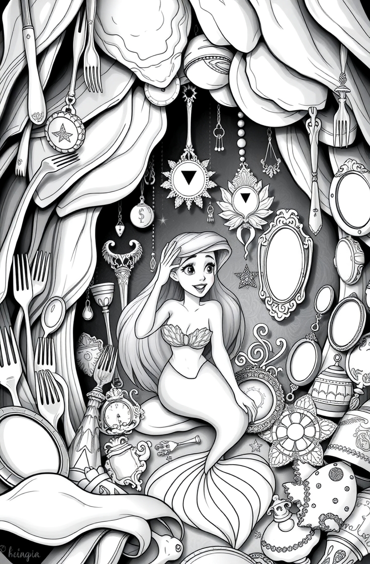 20 ariel coloring pages