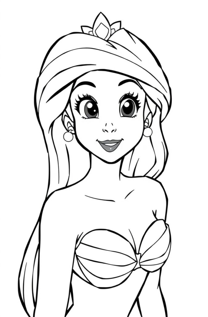 20 ariel coloring pages