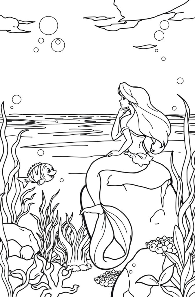 20 ariel coloring pages