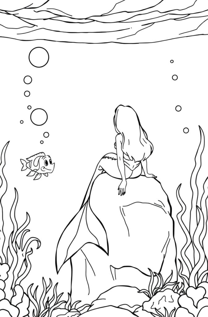 20 ariel coloring pages