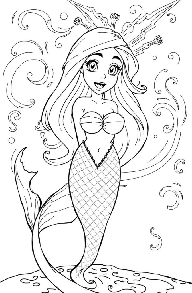 20 ariel coloring pages