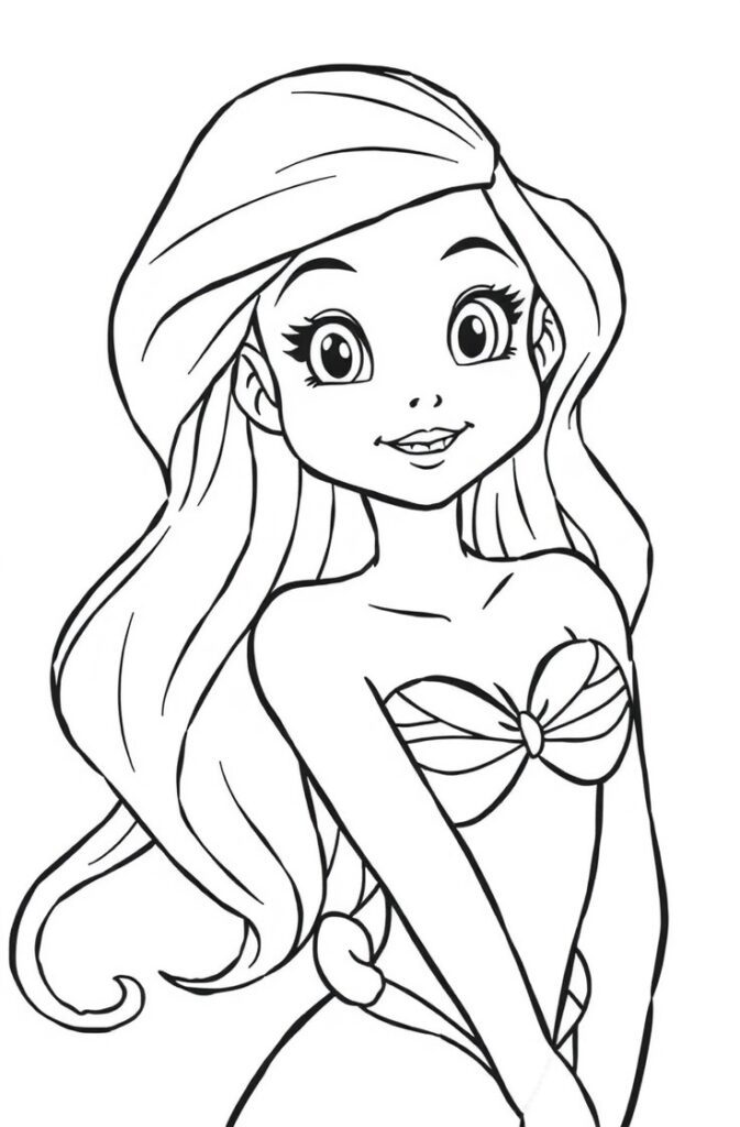 20 ariel coloring pages