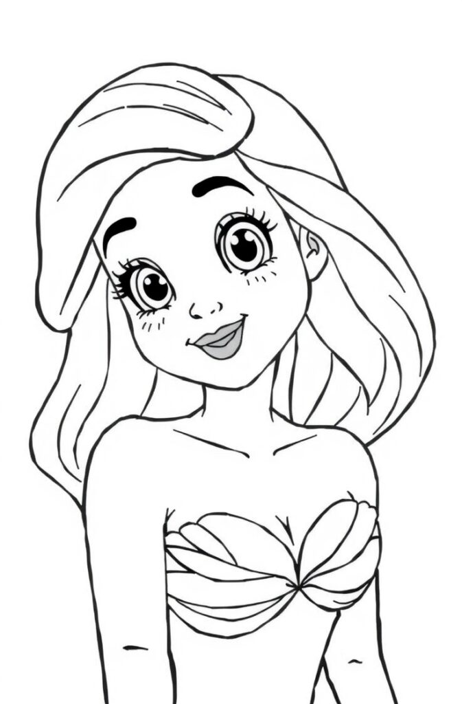 20 ariel coloring pages