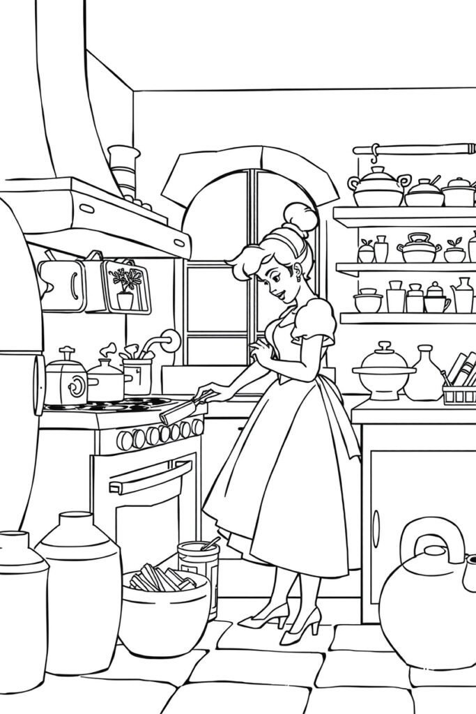 20 cinderella coloring pages