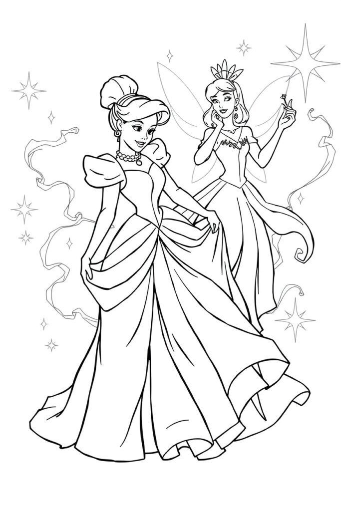 20 cinderella coloring pages