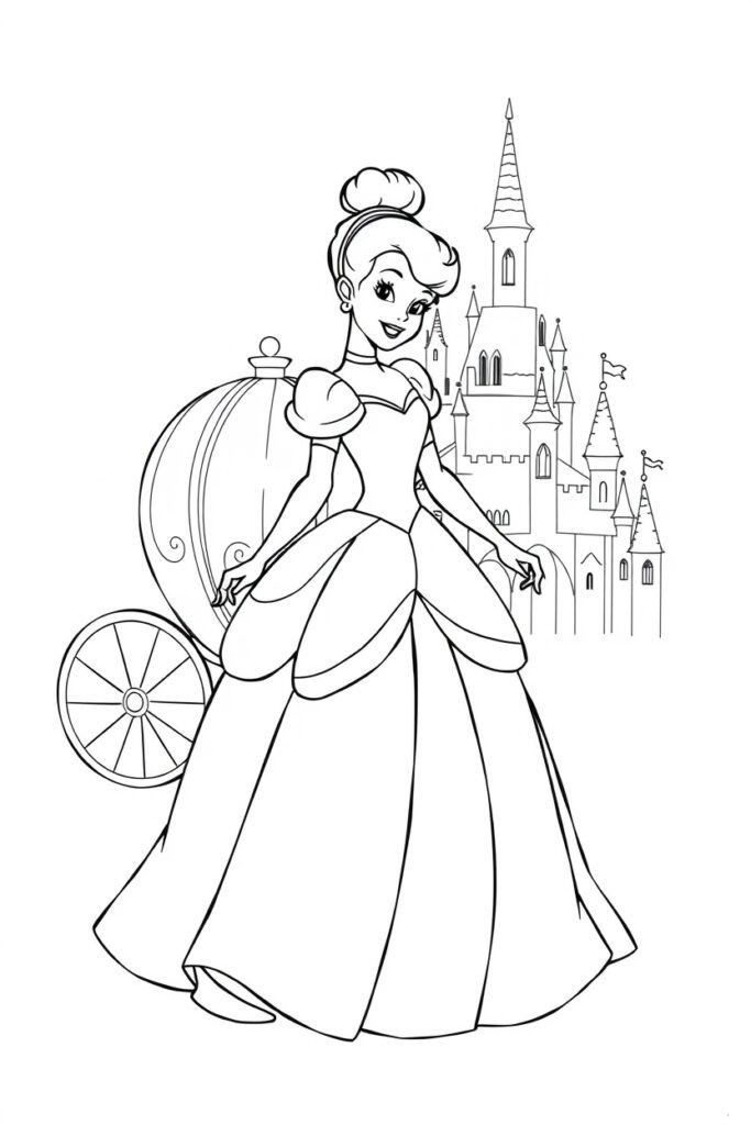 20 cinderella coloring pages