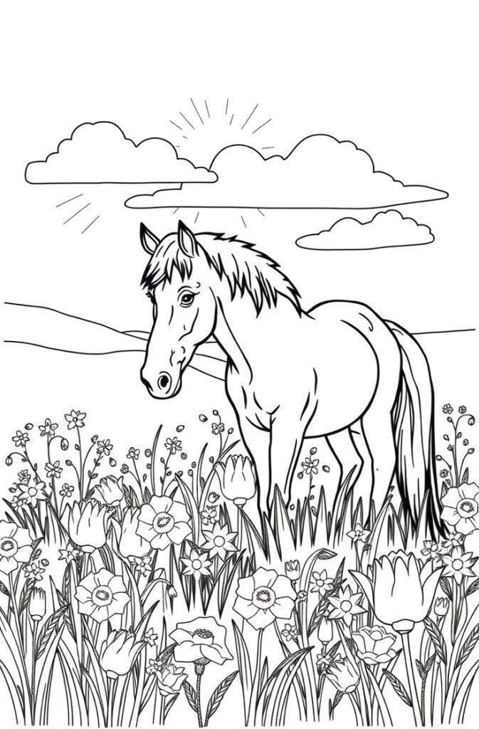 20 horse coloring pages​