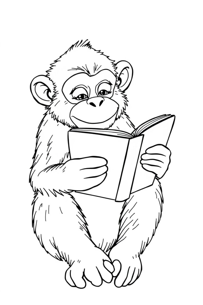 20 monkey coloring pages