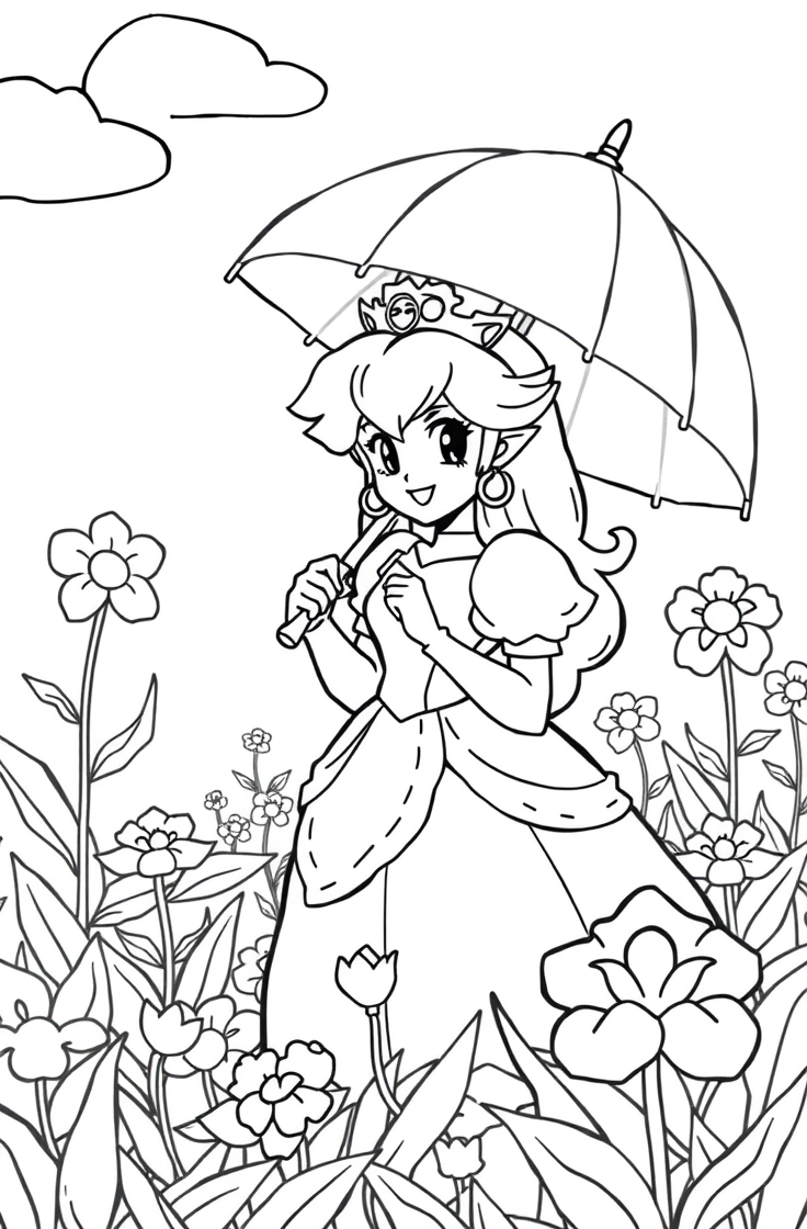 20 princess peach coloring pages​